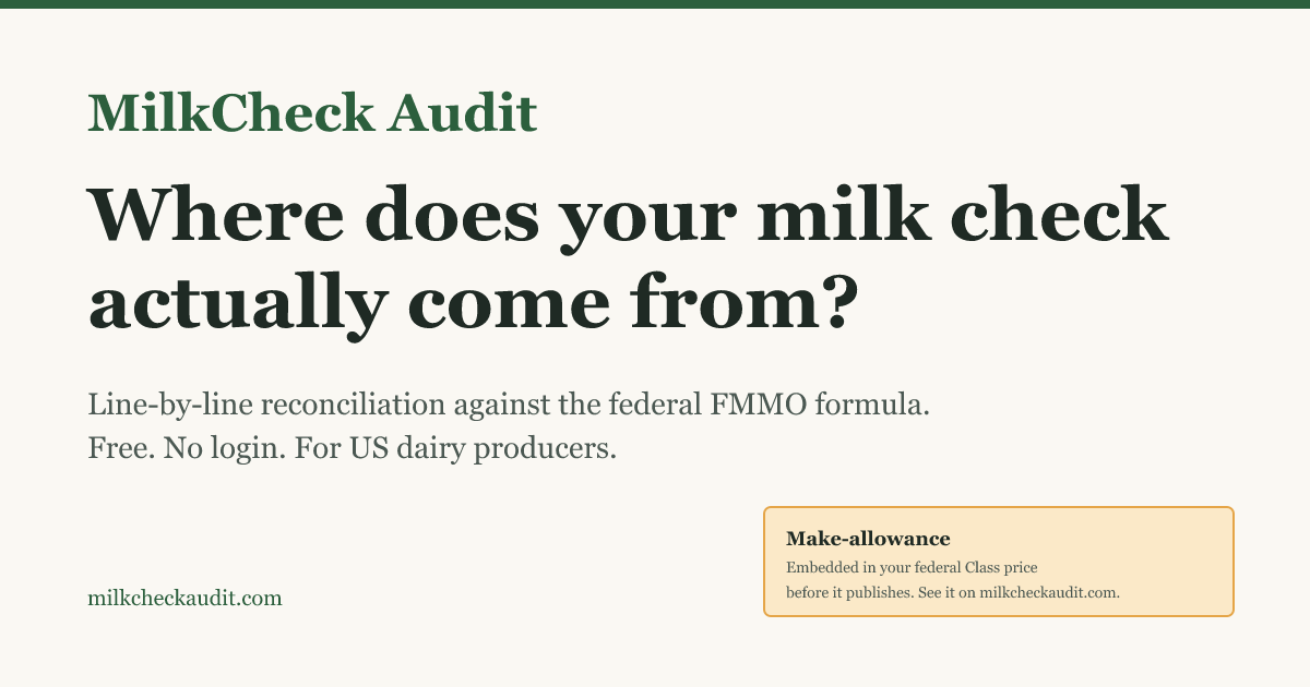 MilkCheck Audit — See where your milk check actually comes from